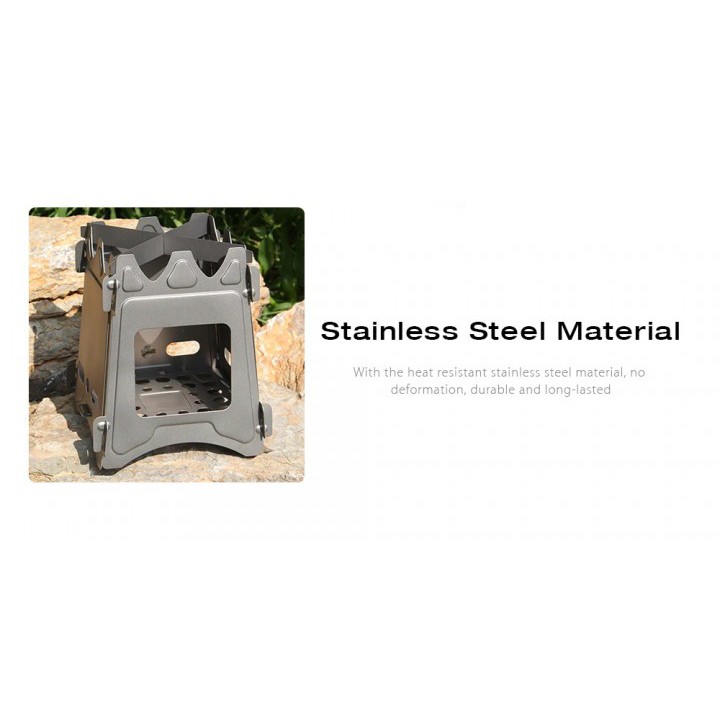 Portable Stainless Steel Lightweight Folding Outdoor Wood Stove