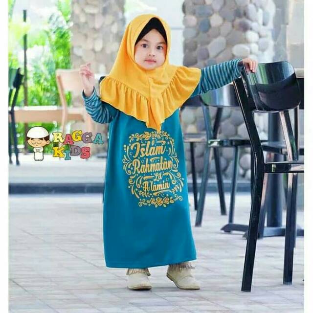 Gamis Anak Kaos Raggakids Baju Muslim Perempuan Ragga Kids Usia 4-5 Tahun Size S Tk Terbaru 2020