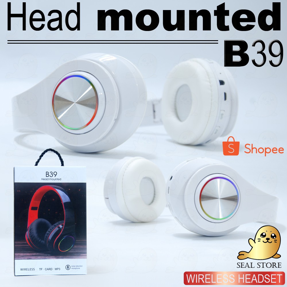 Headphone Wireless Ear LED PXZ B39 / Wireless Headset Headphone