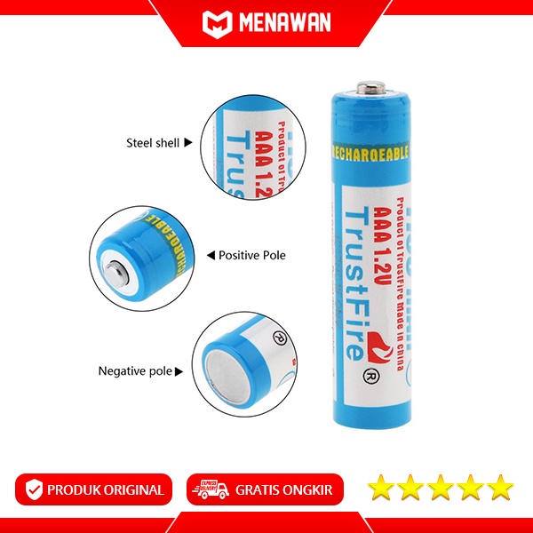 Trustfire Ni-MH Rechargeable Battery AA / AAA Batu Baterai isi Ulang