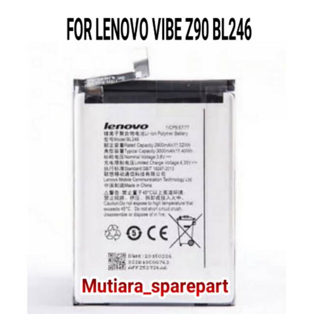 BATRE BATERAI LENOVO VIBE Z90 BL246