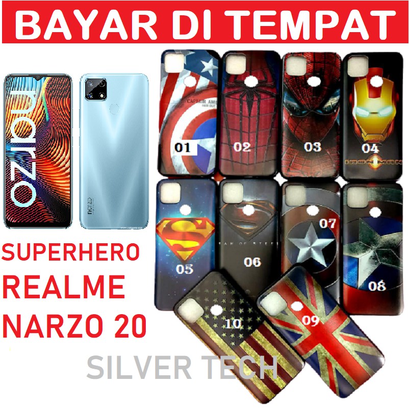 Softcase Gambar Superhero Realme Narzo 20 / Narzo 30A / C11 / C12 / C15 / RENO 4F / REDMI 9C