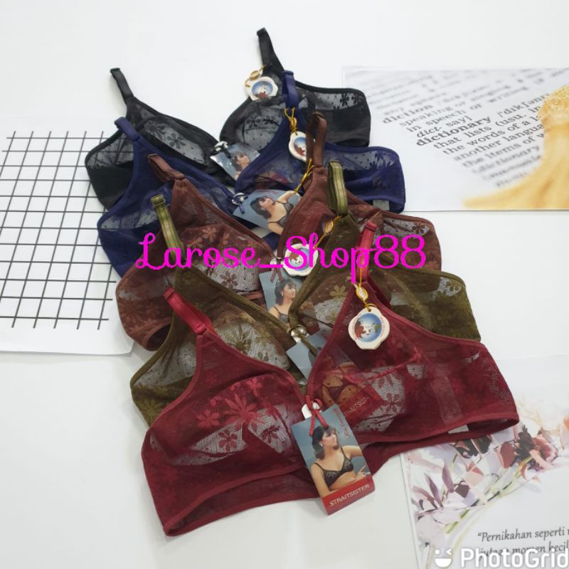 Bh Strait Sister Balon Transparan Tanpa Busa Tanpa Kawat Kait 1 Bra Sister Balon Original Bh Balon