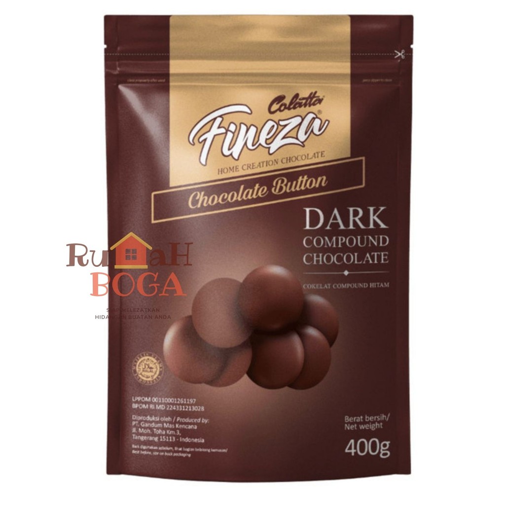 

Coklat Cokelat Batang Batangan COLATTA Collata FINEZA Dark Chocolate Compound DCC Button 400gr