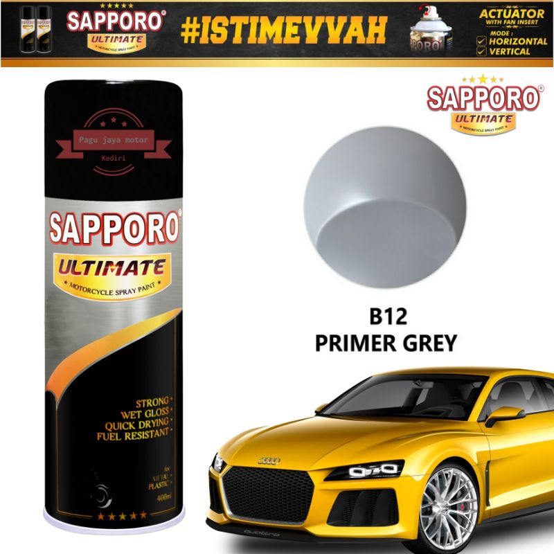 sapporo ultimate primer grey B12 epoxy poxy cat dasar surfacer 400ml cat semprot spray paint pilox pilok