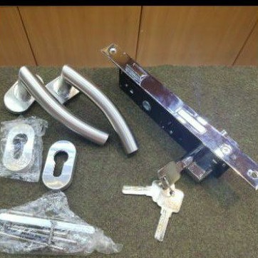 handle pintu alumunium set kunci