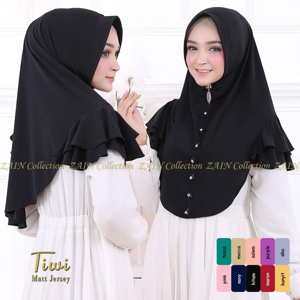 Hanumi jilbab motif hijab / khimar jumbo / jilbab cantik / jilbab khimar pet