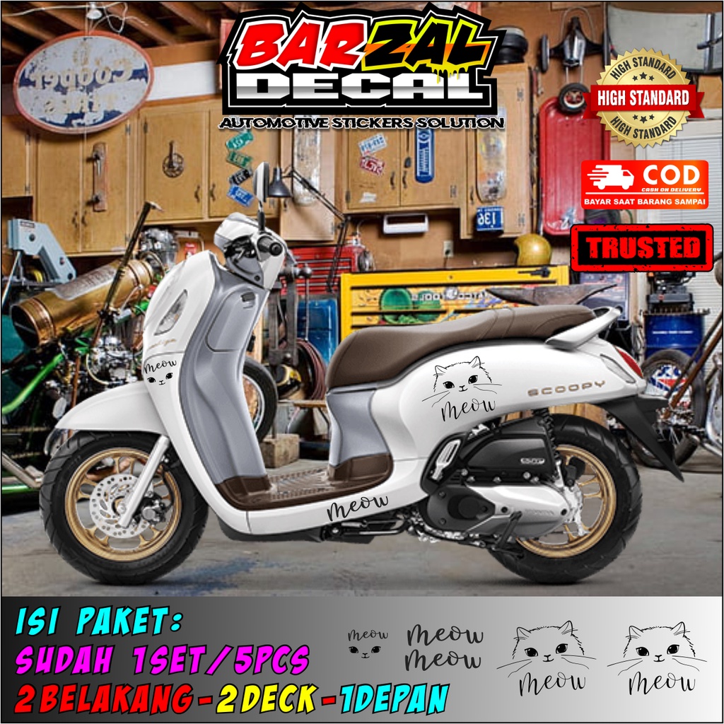 CUTTING STICKER SCOOPY MEOW KUCING CAT LUCU  / CUTING STIKER SCOPY MURAH KEREN LUCU ESTETIK SUNMORI 