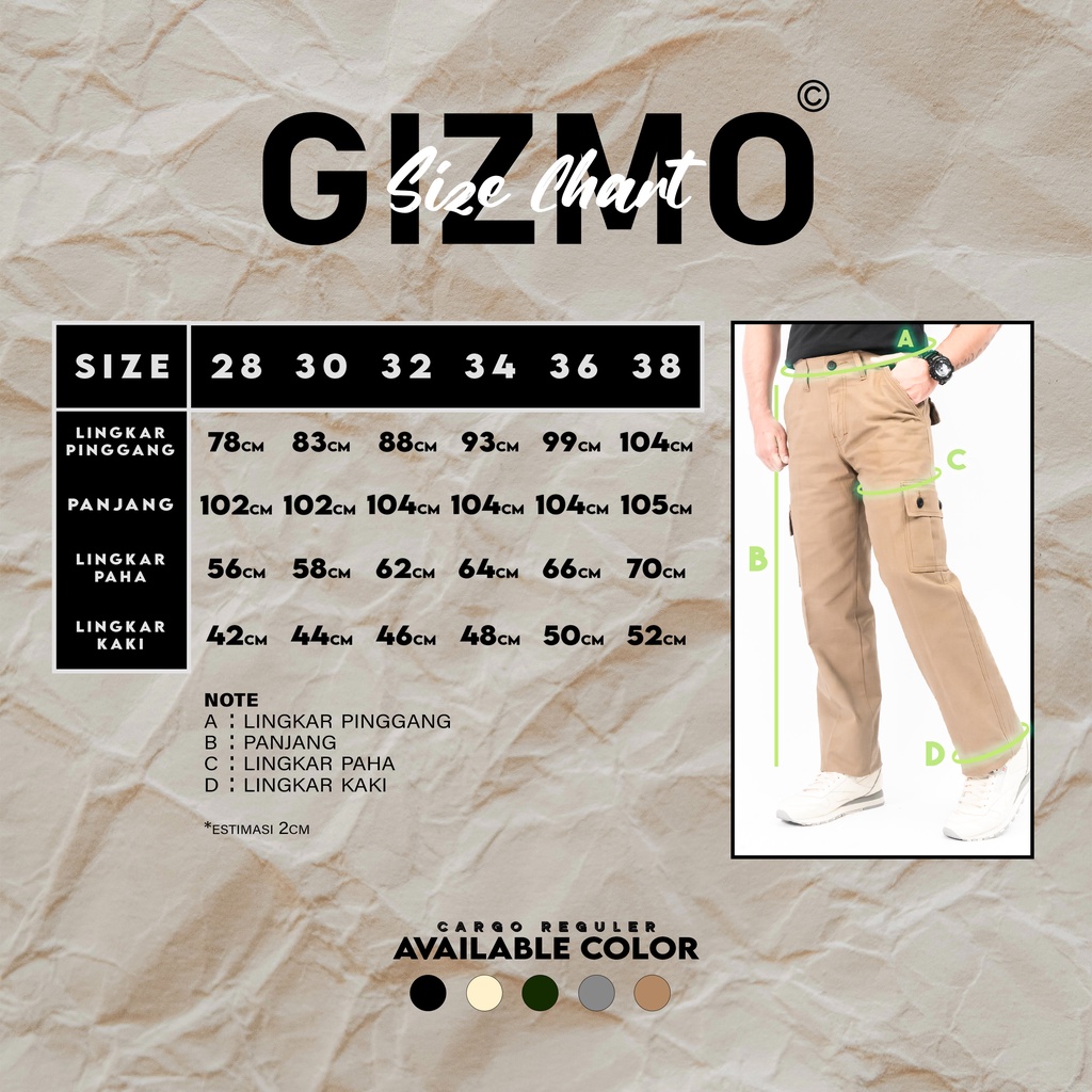 Gizmo Celana Cargo Panjang Reguler Mocca