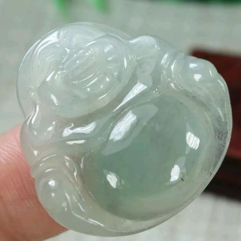 Natural Jadeite Jade Type A Icy Light Green Jadeite Jade Pendant Budha