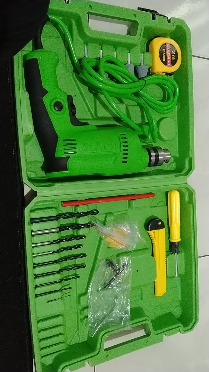 Ryu Rdr10-3reb Mesin Bor Besi 10 Mm Set 22 Pcs Variabel Speed Koper