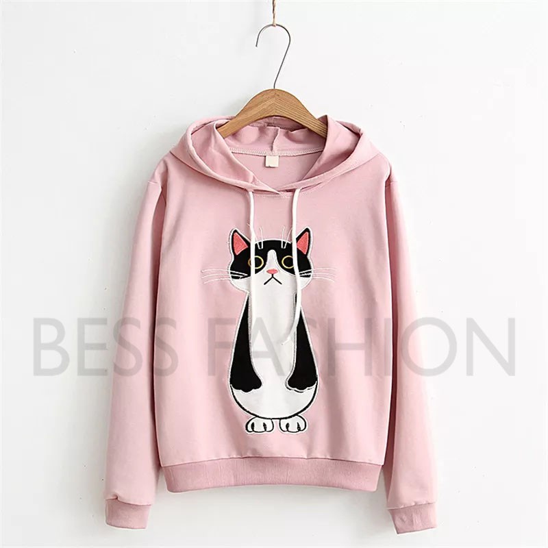 Bess - Sweater Hoodie Wanita / Sweater Hoodie Murah CAT STAND