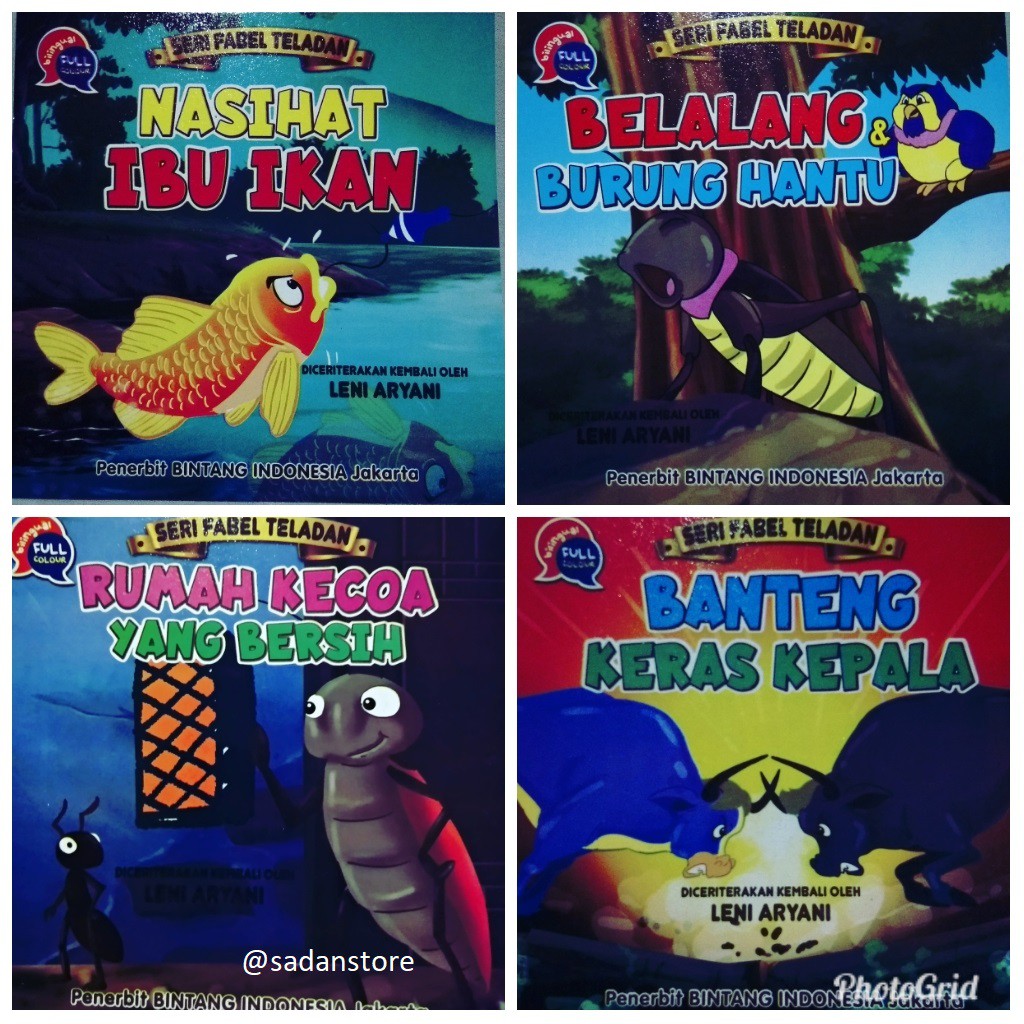 Buku Cerita Anak Seri Fabel Teladan Full Color Bilingual