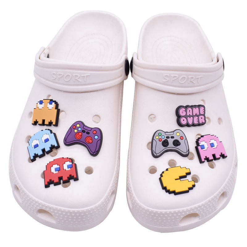 Charms Pins Sepatu Seri Pac-Man Crocs Untuk Anak Laki-Laki Dan Perempuan