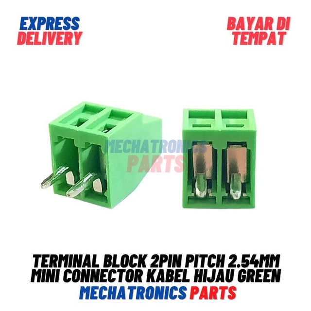 [5701] Terminal Block 2Pin Pitch 2.54mm Mini Connector Kabel PCB Screw Wire 2P Hijau Green