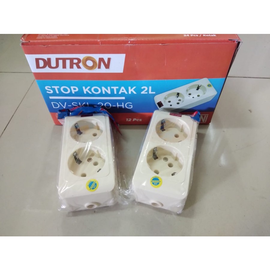 Stop Kontak DUTRON HG 2 Lubang DV SKL 20 HG