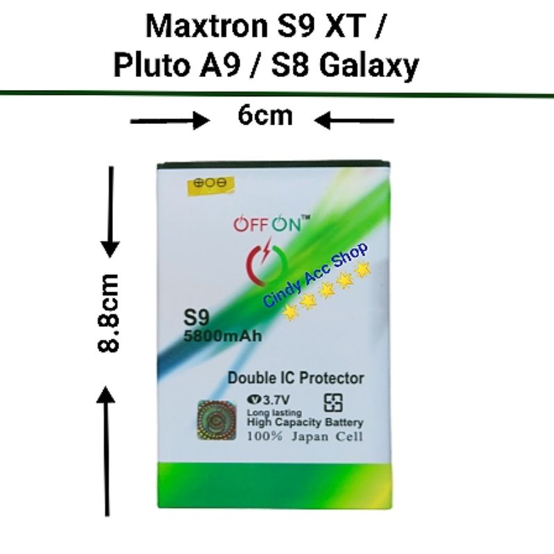 Baterai Doublepower Maxtron S9 XT / Pluto A9 / S8 Galaxy Batre Double power Battery