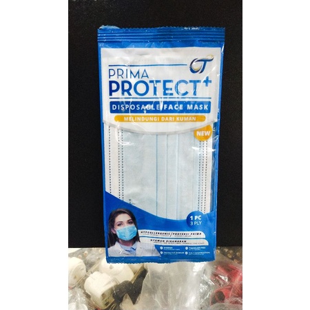 Prima Protect+ Disposable Face Mask Masker Earloop 3 Ply Lapis