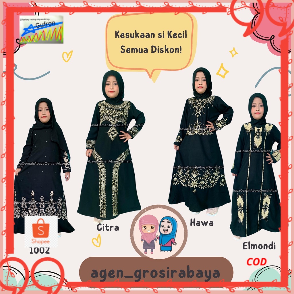 ABAYA ANAK MURAH ABAYA BORDIR ABAYA ANAK PEREMPUAN FASHION MUSLIM ANAK ABAYA ANAK TERLARIS