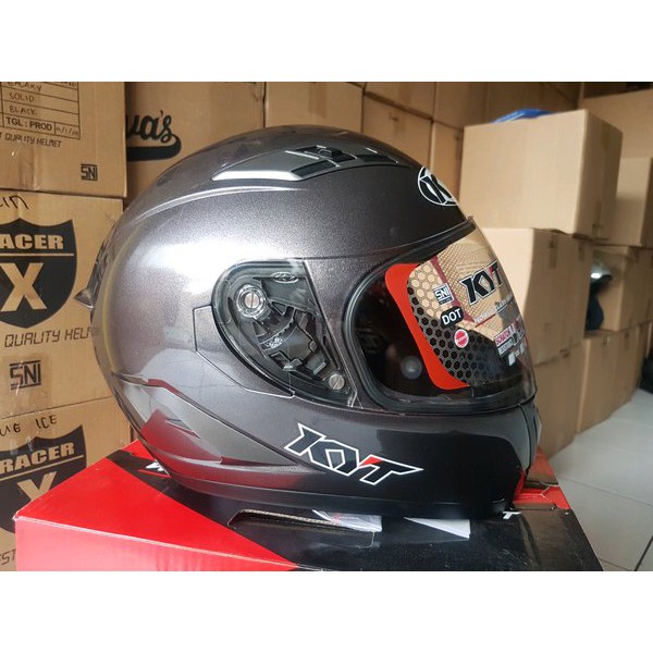 KYT FALCON SOLID POLOS MERAH PUTIH GREY HITAM TERMURAH