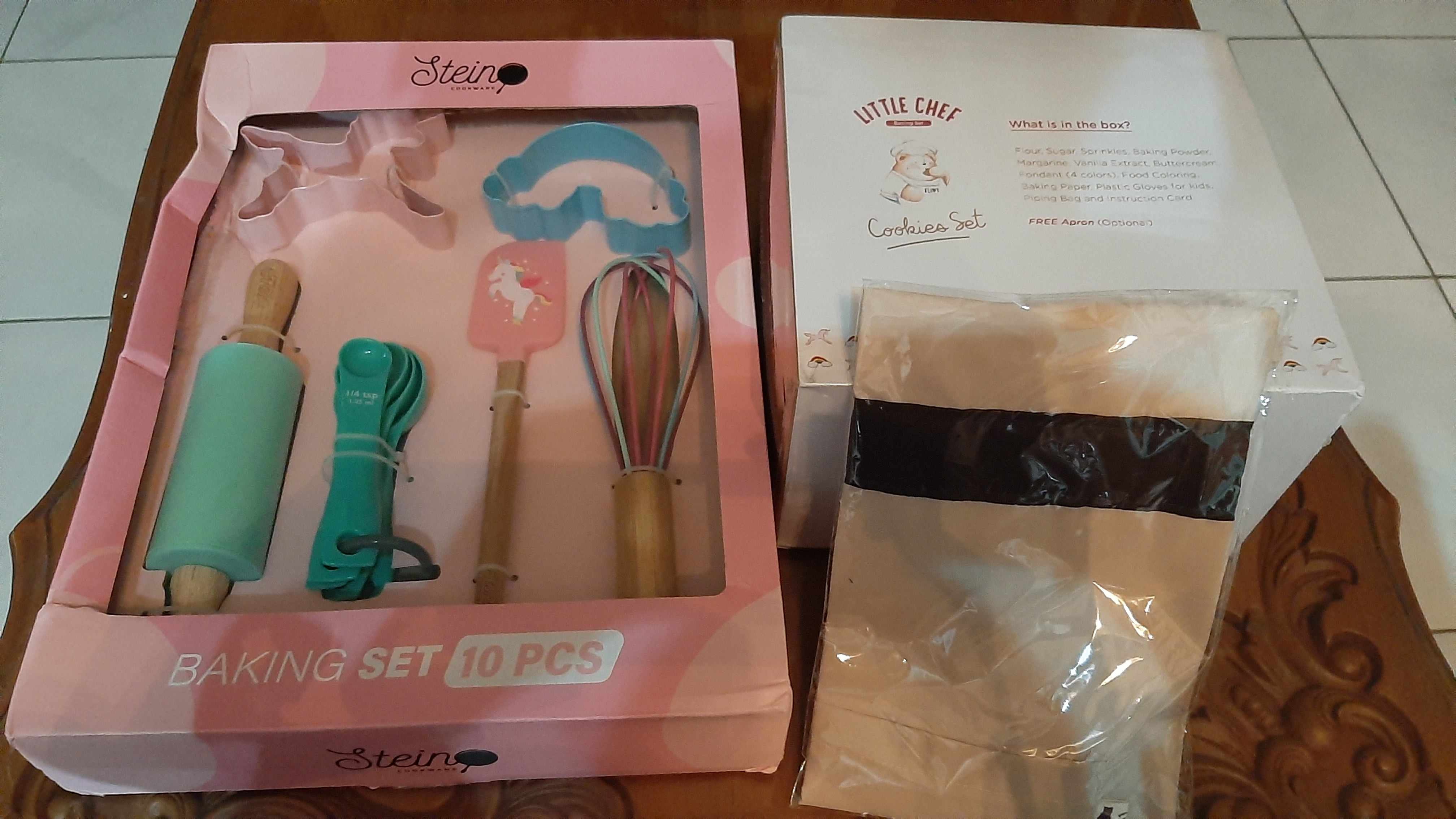 Steincookware Little Chef Baking Set<br />by Flint Stein Cookware Unicorn Tools Rollingpin Spatula Sutil