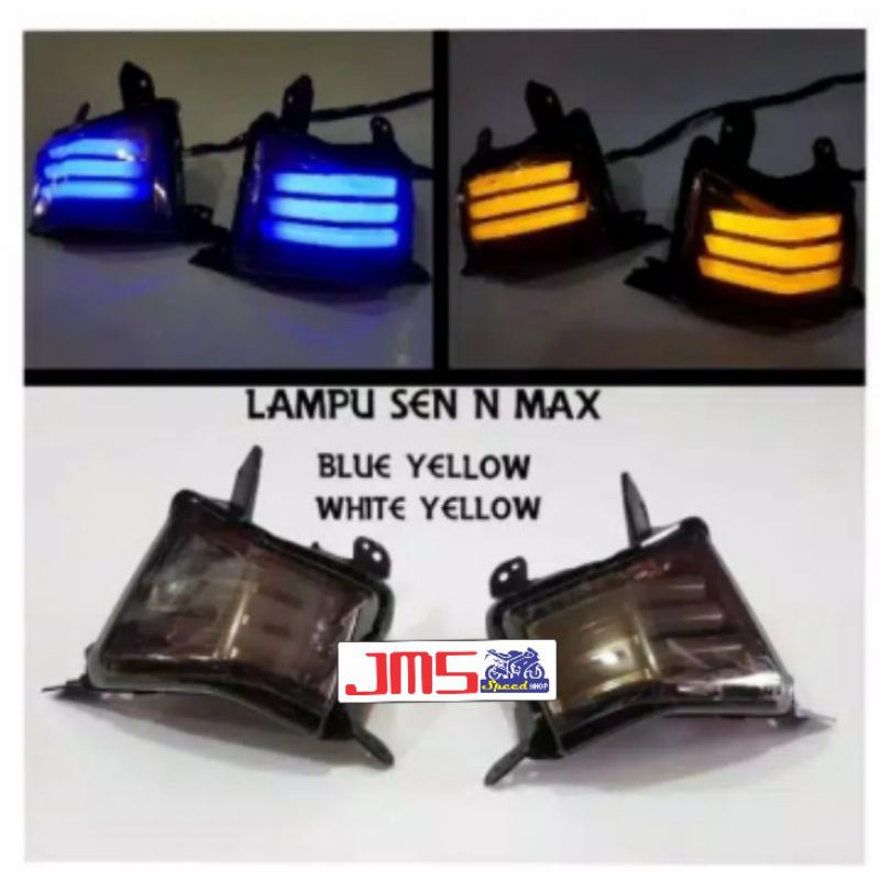 lampu sen depan led yamaha nmax lama warna merah putih biru dan sen tetap kuning led set