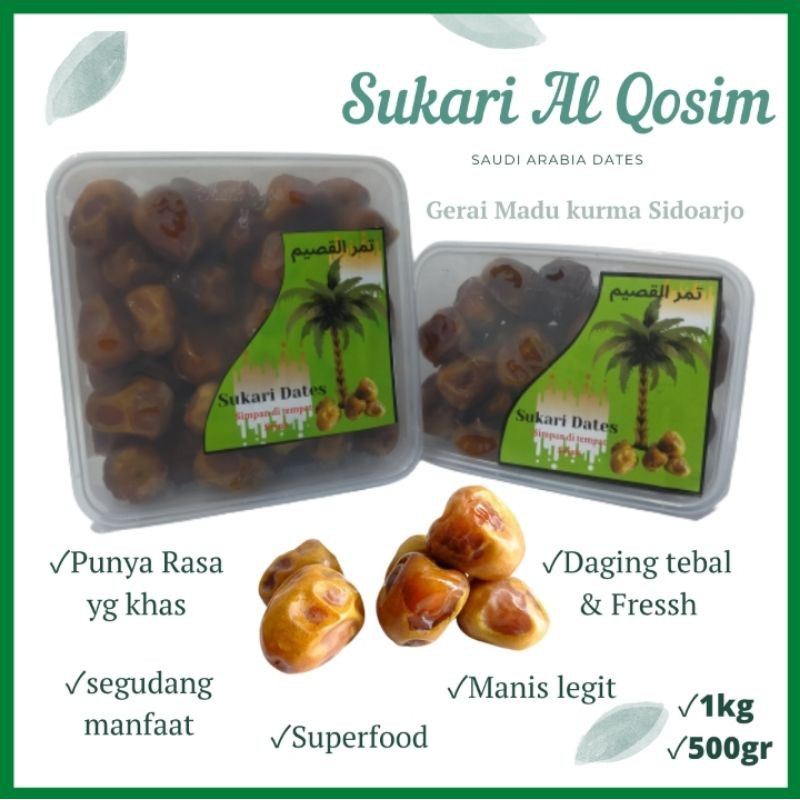 

Kurma SUKARI 1 kg | Sukari Al Qosim | Kurma Basah