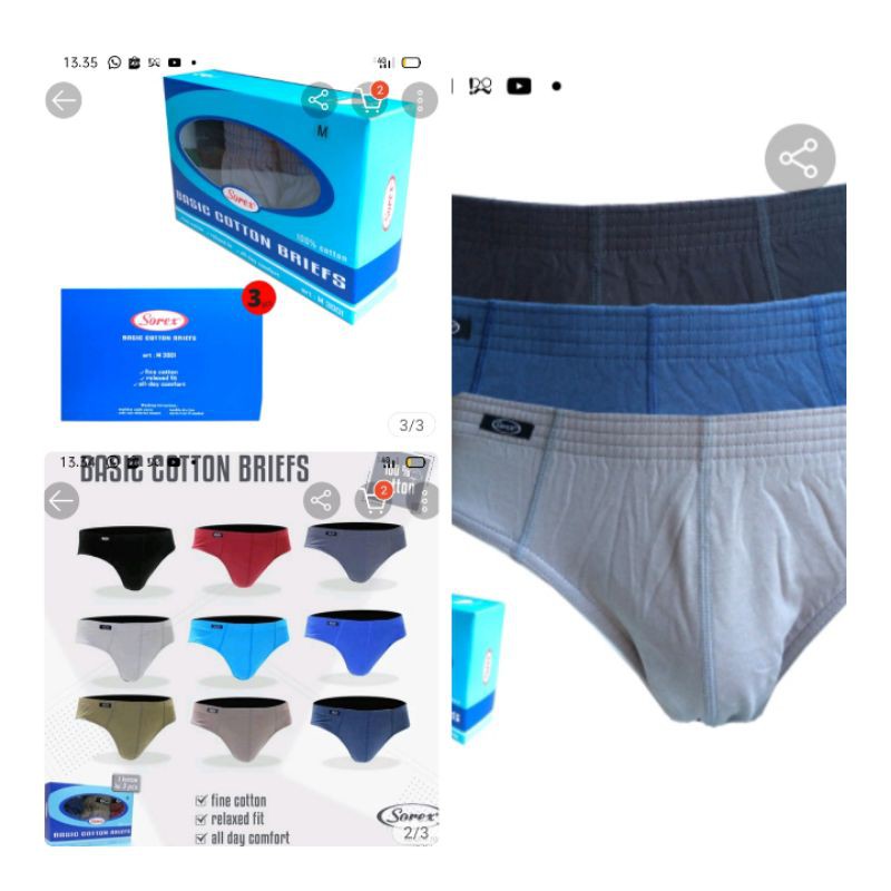 celana dalam pria sorex 3001