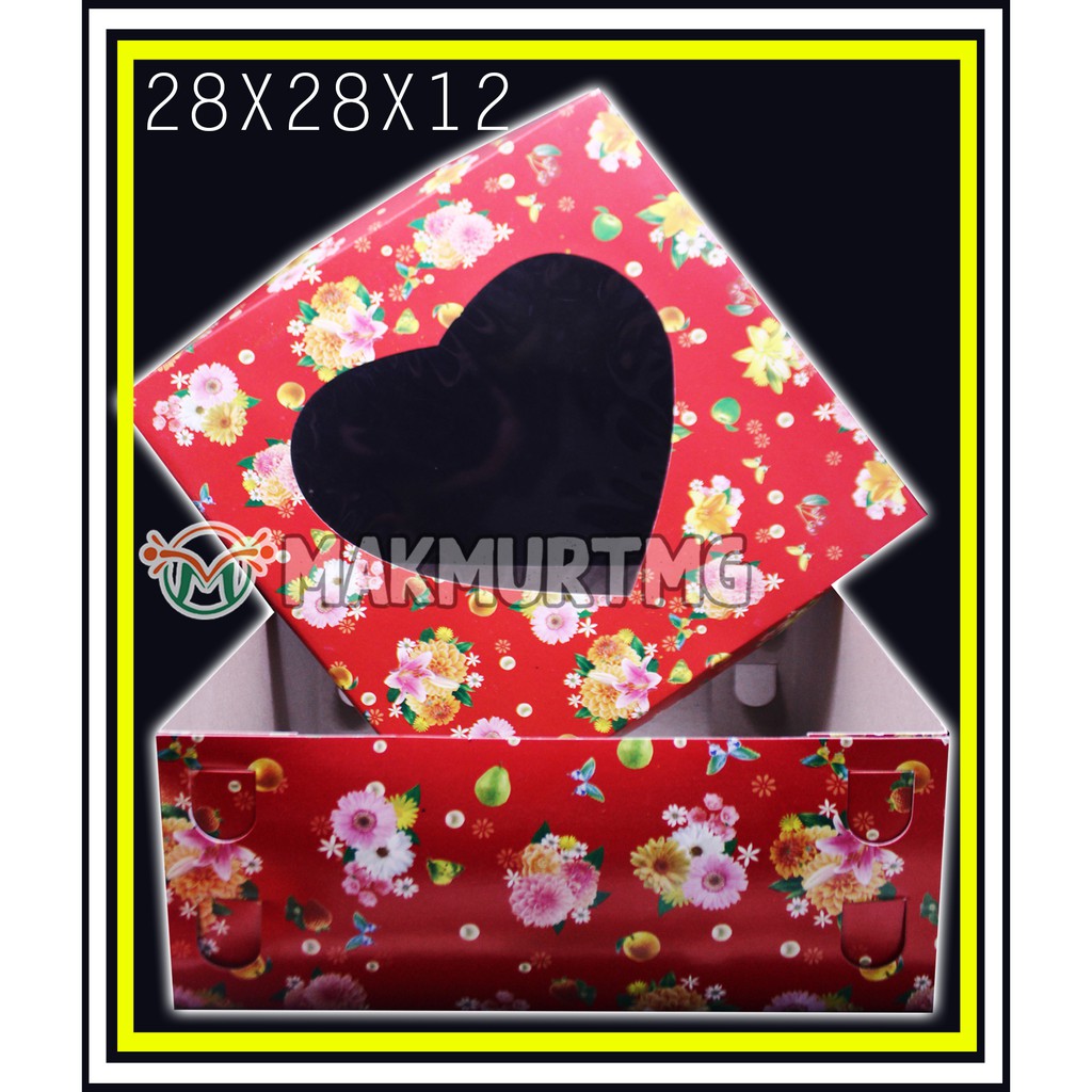 

DUS KUE DUS TART MOTIF BUNGA 28X28X12