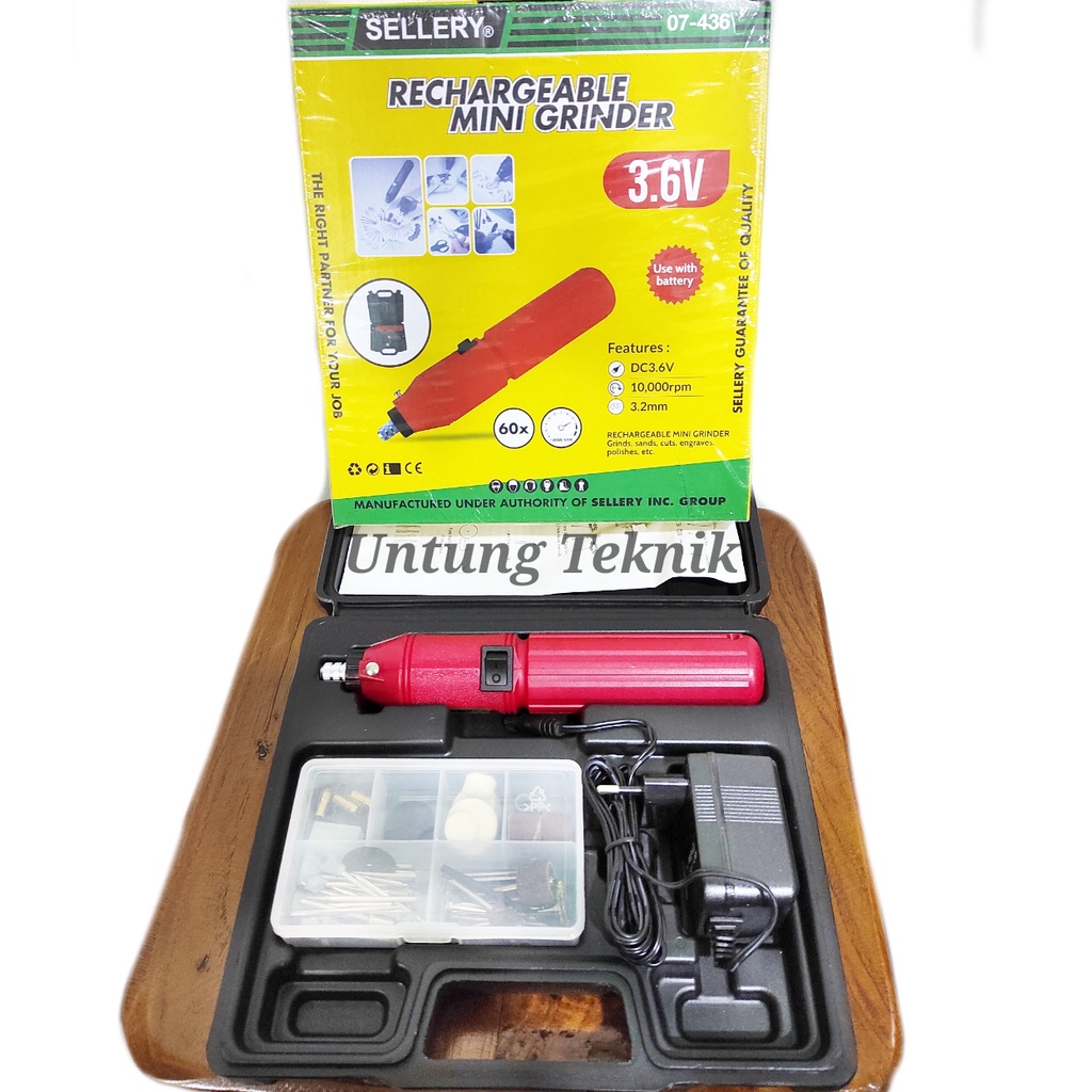 SELLERY Mini drill / mini grinder / Gerinda Mini DC set 60 Pcs