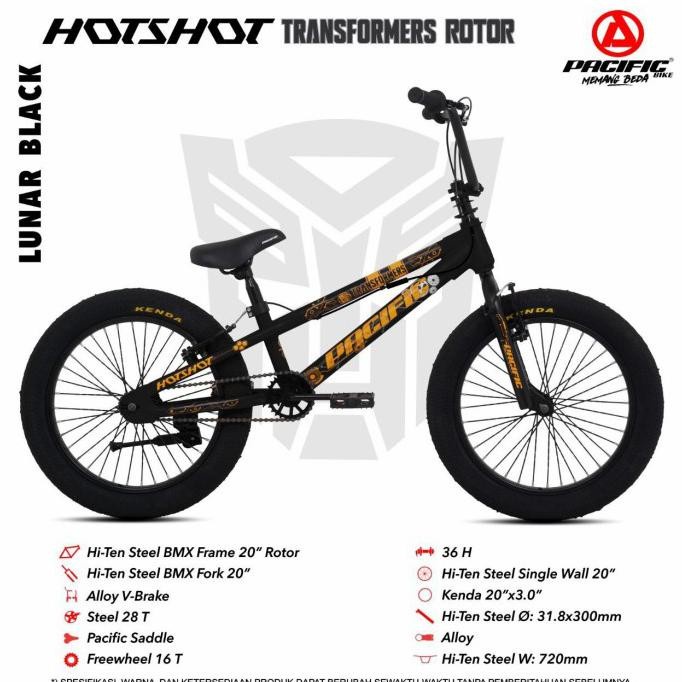 Sepeda Anak BMX HOTSHOT TRANSFORMERS 3.0 ROTOR 20 Inch Pacific Garansi SNI-2