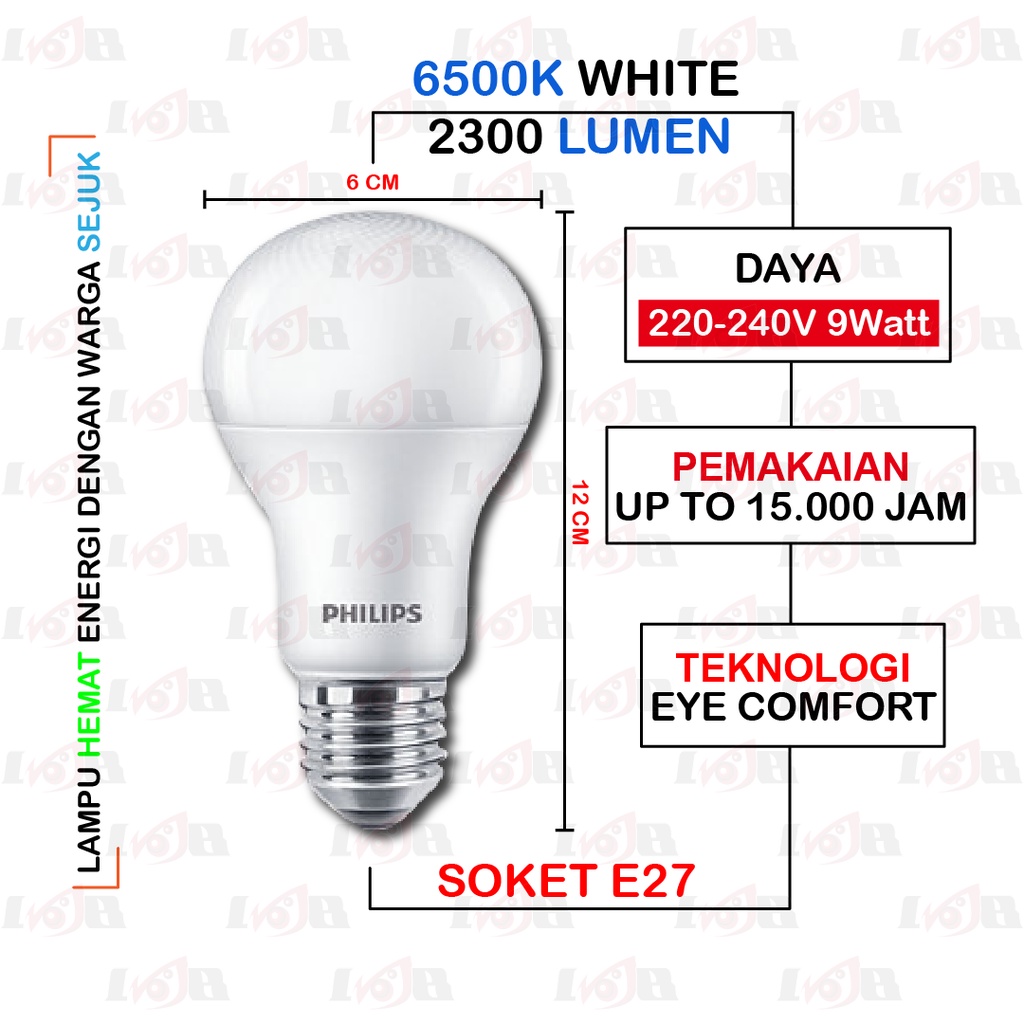 PHILIPS LED 19w 2300lumen Bulb Philip Lampu Rumah E27 220v 240v 19watt Lampu Hemat Energi