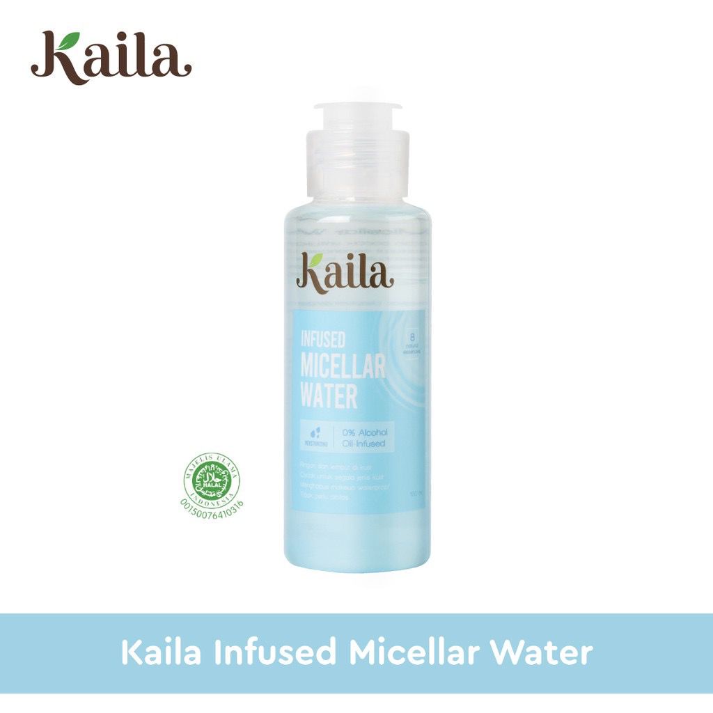 BPOM KAILA Micellar Hydrating Water | Makeup Remover with Niacinamide Infused Micellar Water Pembersih Make Up