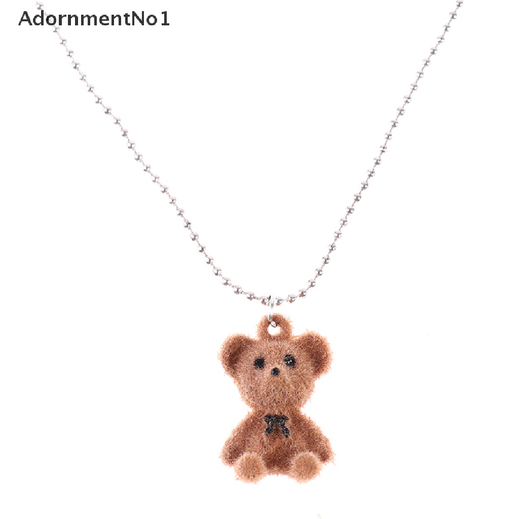 (AdornmentNo1) Kalung Rantai Panjang Dengan Liontin Teddy Bear Untuk Wanita