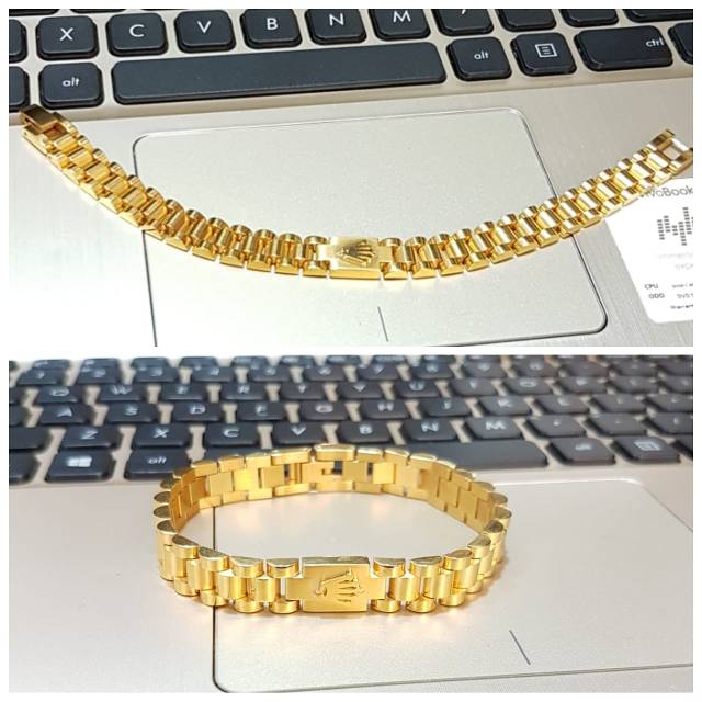 Gelang Premium Titanium Gelang tangan Stainless steel anti karat anti alergi T5