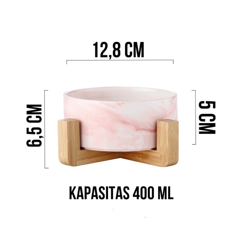 Pet Bowl Ceramic Marble / Tempat Makan Minum Anjing Kucing