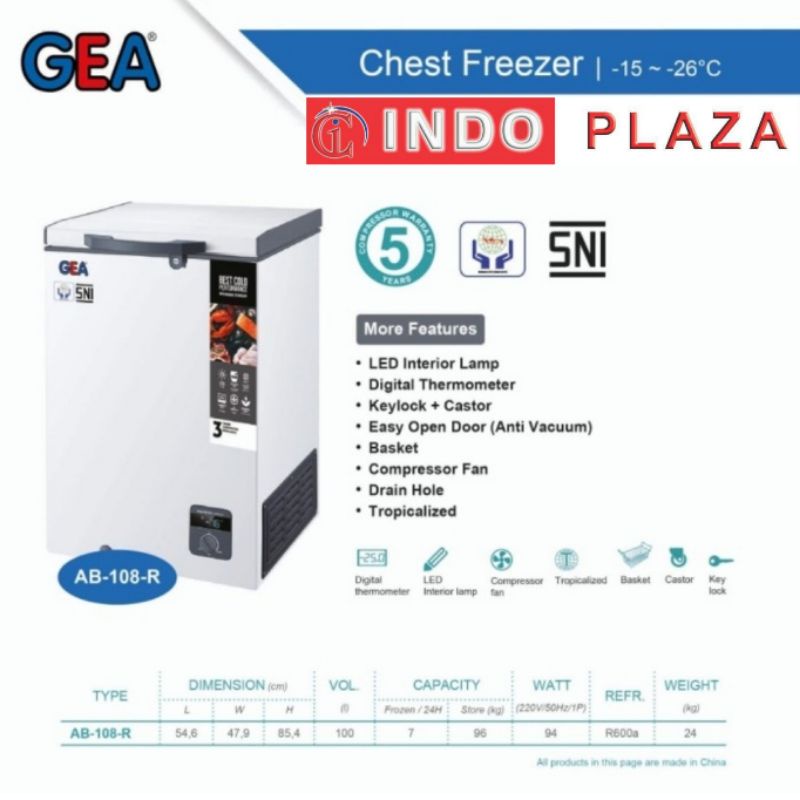 CHEST FREEZER GEA AB-108R 100 Liter