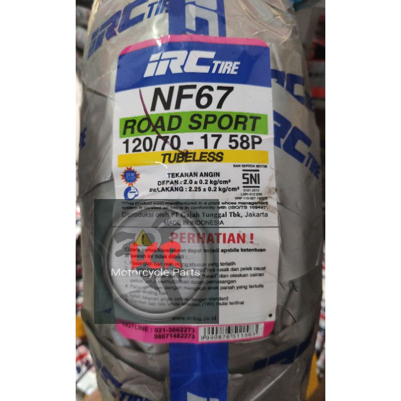 [𝗔𝗦𝗟𝗜 𝟭𝟬𝟬%] Ban Tubeless Vixion New Belakang IRC 120/70-17 Ban MX King Belakang Standar Tubles 120 7