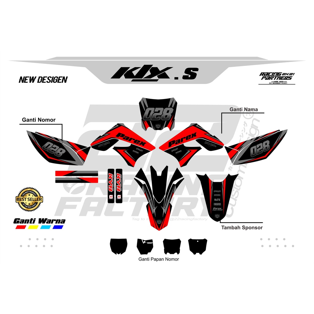 DECAL STIKER CRF / GORDONS/  KLX BF / KLX DTRACKER / KLX S OLD FULL BODY DESAIN COSTUM
