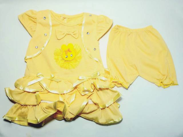 Dress Anak Setelan Baju Gaun Anak Perempuan Boneka Pita Lucu R13