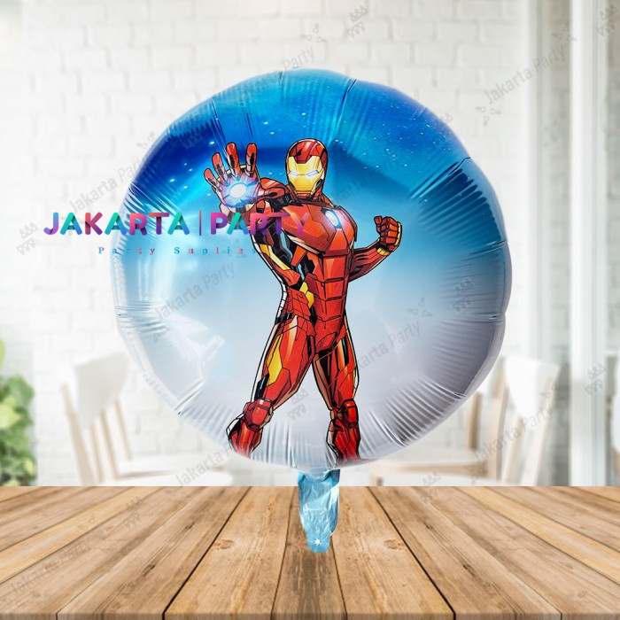 Balon Bulat Ironman #2 / Balon Foil Ironman / Balon Karakter Iron man