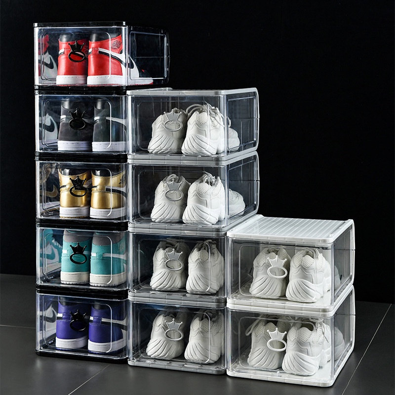 Kotak Tempat Penyimpanan Sepatu Transparan Premium Tebal Besar Sneaker Storage Plastik Murah / High Top Sneakers, Basketball Shoes, High Heels dll