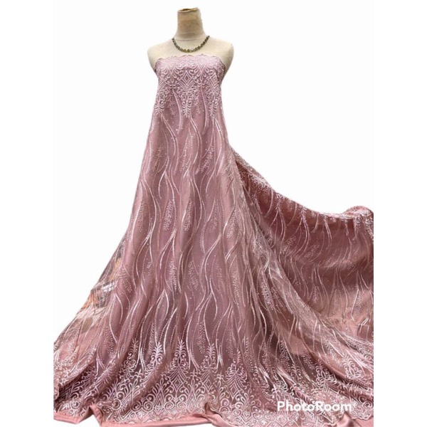 kain kebaya tile payet piring terbaru / bahan tile brukat kebaya