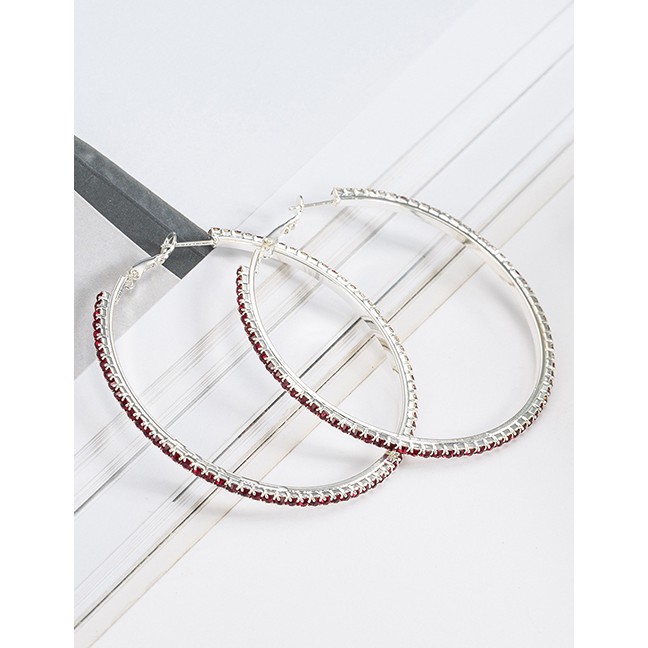 LRC Anting Hoops Fashion Round Shape Decorated F0491X