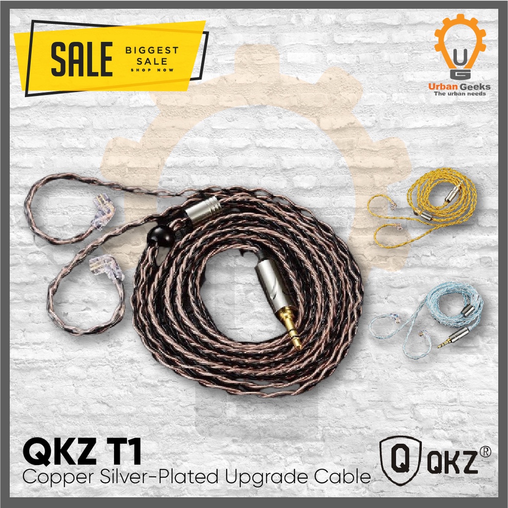 QKZ T1 200 cores 8 strand OFC copper silver-plated upgrade cable wire 3.5mm QDC