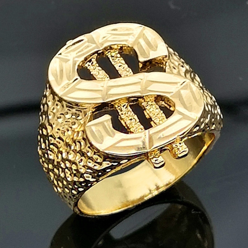 Men's Luxury Dollar Sign Ring Fashion Hip Hop Rock Party Ring