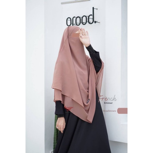 FRENCH KHIMAR NEHA BY KHUMAIRA SYAR'I FRENCH JILBAB CERUTTY LUXURIOUS DOUBLE LAYER TERBARU / FK NEHA