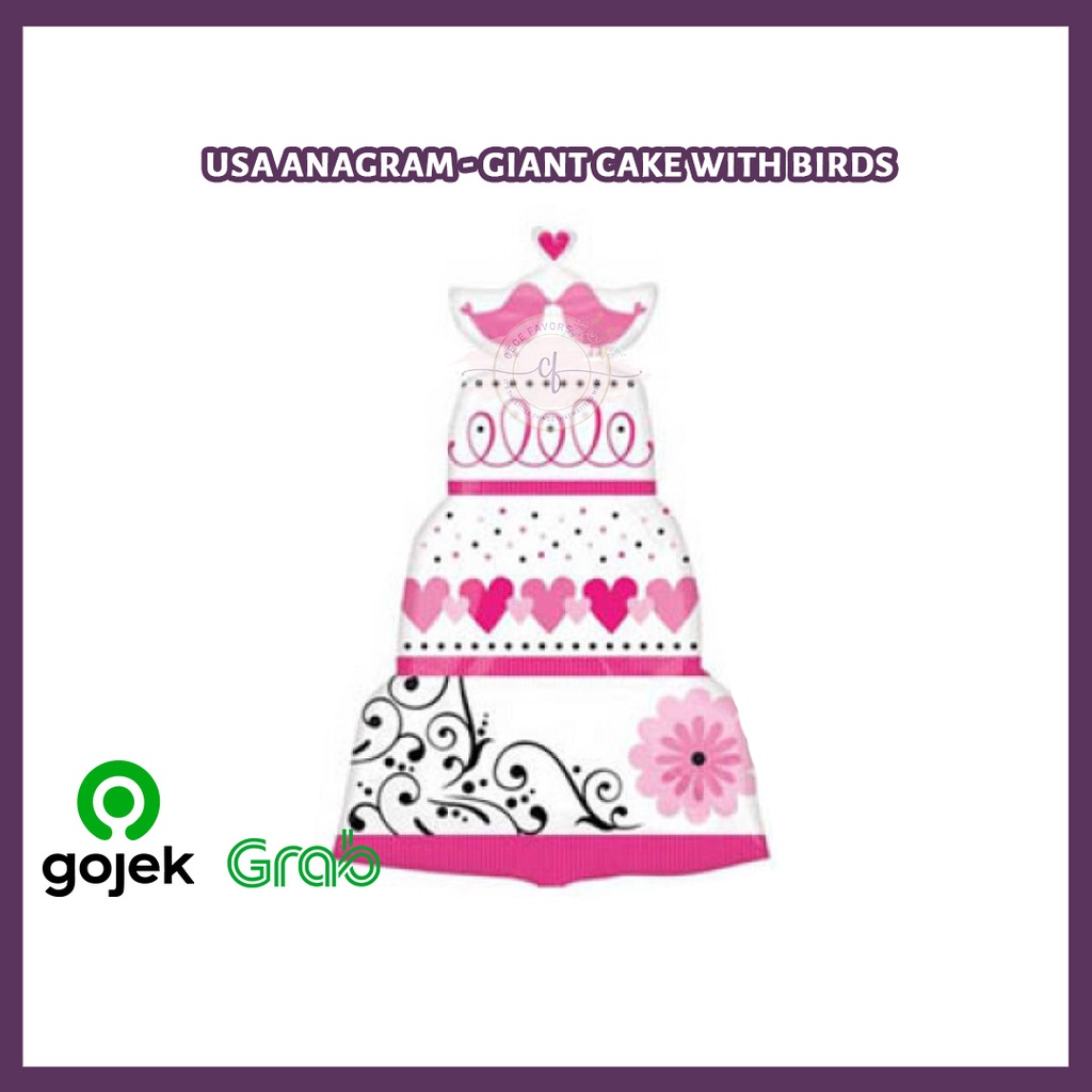 Balon Foil Jumbo Balon Kue Pernikahan Wedding Cake -