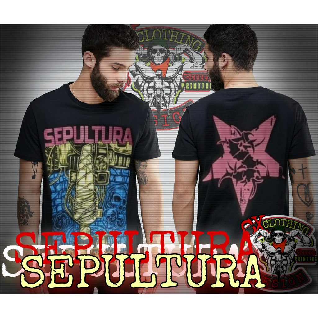 KAOS MUSIK METAL SEPULTURA ║ TERLENGKAP KAOS DISTRO MUSIK ║ KAOS BAND MUSIK