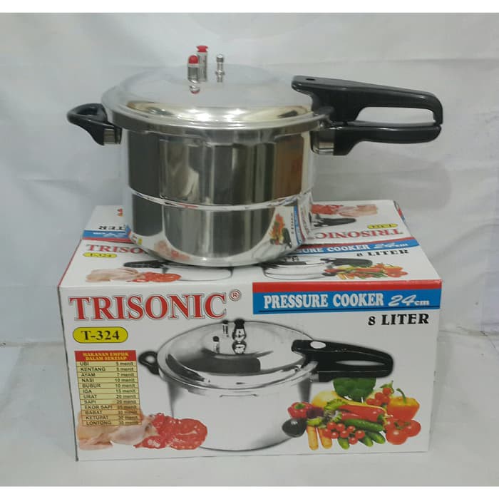 Panci Presto TRISONIC 8 Liter T324 Pressure Cooker Pengempuk Makanan Murah